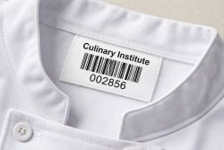 White Chefs Top with Sewn in Barcode Labels