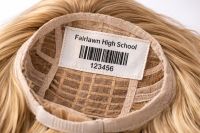 Wig Hat with sewn in barcode tag