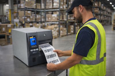 High Volume Barcode Printing Station