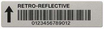 Retro Reflective Bin labels for long range scanning